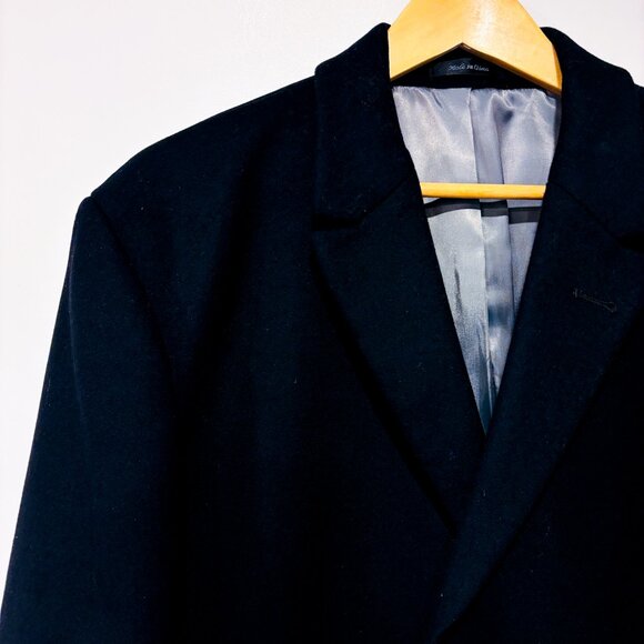 CALVIN KLEIN Black Wool Cashmere Coat | Men’s Size 44R * - Picture 3 of 7